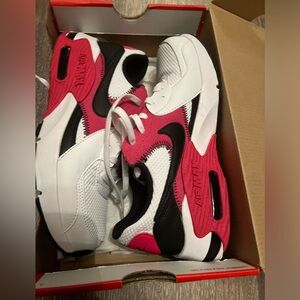Raspberry, black, and white Nike air max